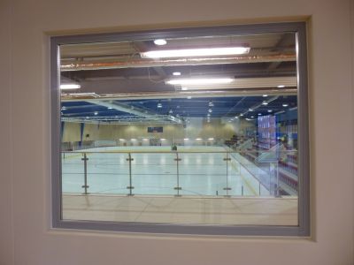 Window from Community Room to Balcony and Rink
