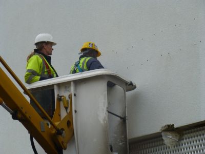 Drilling Holes for Sign on Natal Road Side
