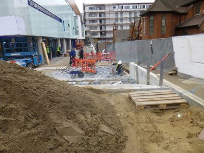 Paving at Side of Leisure Centre
