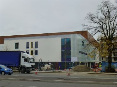 Front of Leisure Centre from Across the High Road
