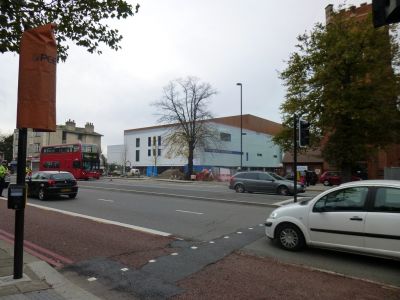Leisure Centre from Across the High Road
