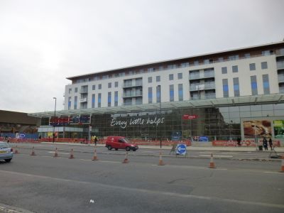 Tesco/Residential Building from Across the High Road
