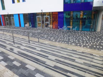 Steps in front of Leisure Centre
