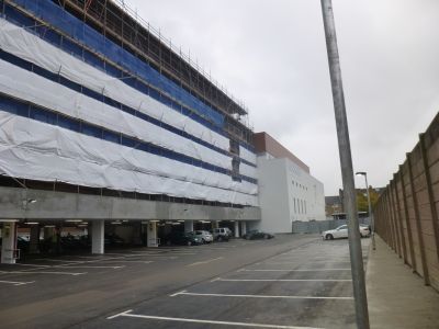Flats and Back of Leisure Centre from Car Park

