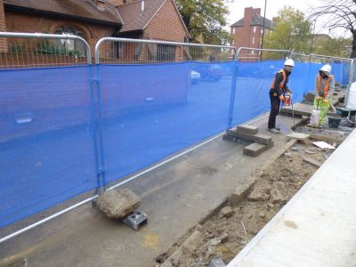 Work Continues between Leisure Centre and Church
