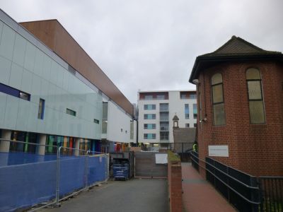 Side of Leisure Centre from Church Forecourt
