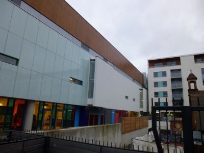 Side of Leisure Centre from Church Steps
