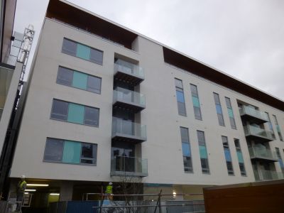 Flats from Side Path of Leisure Centre
