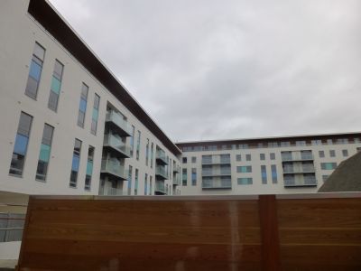 Flats from Side Path of Leisure Centre
