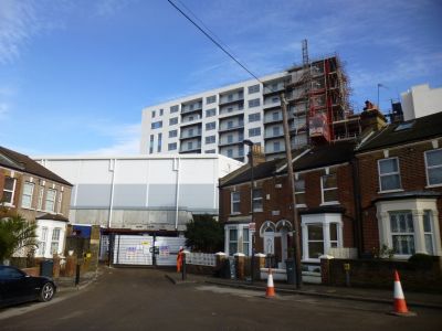 Rear View of Energy Centre and Flats from Hambro/Ellora Corner
