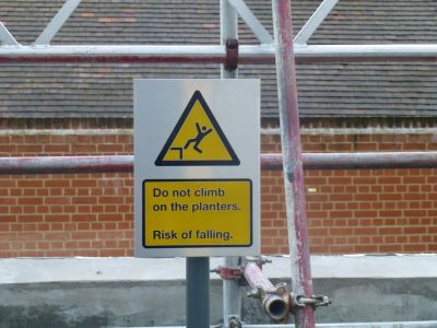 Planters behind Church
