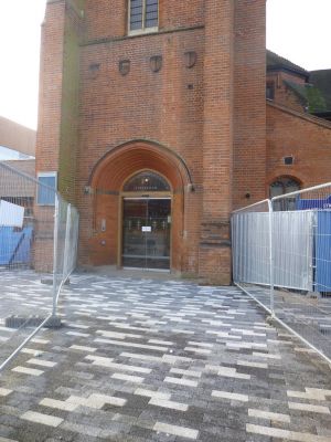 Temporary Entrance to Children's Centre through Church

