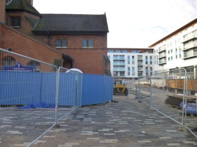 Work on Paving around Church
