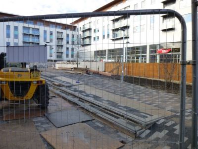 Work on Paving around Church
