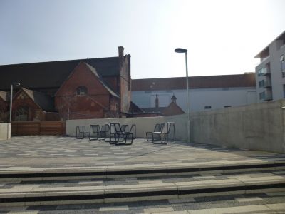 Steps up to Raised Area
