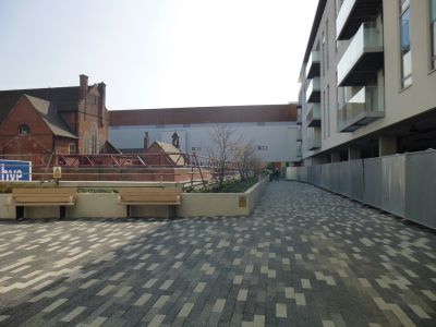 Seating across from Tesco
