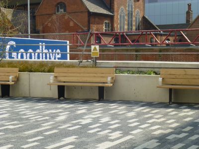 Seating across from Tesco
